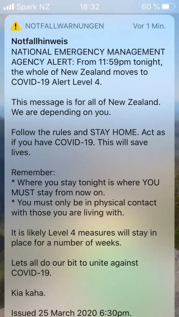 Ausland - Emergency Alert 